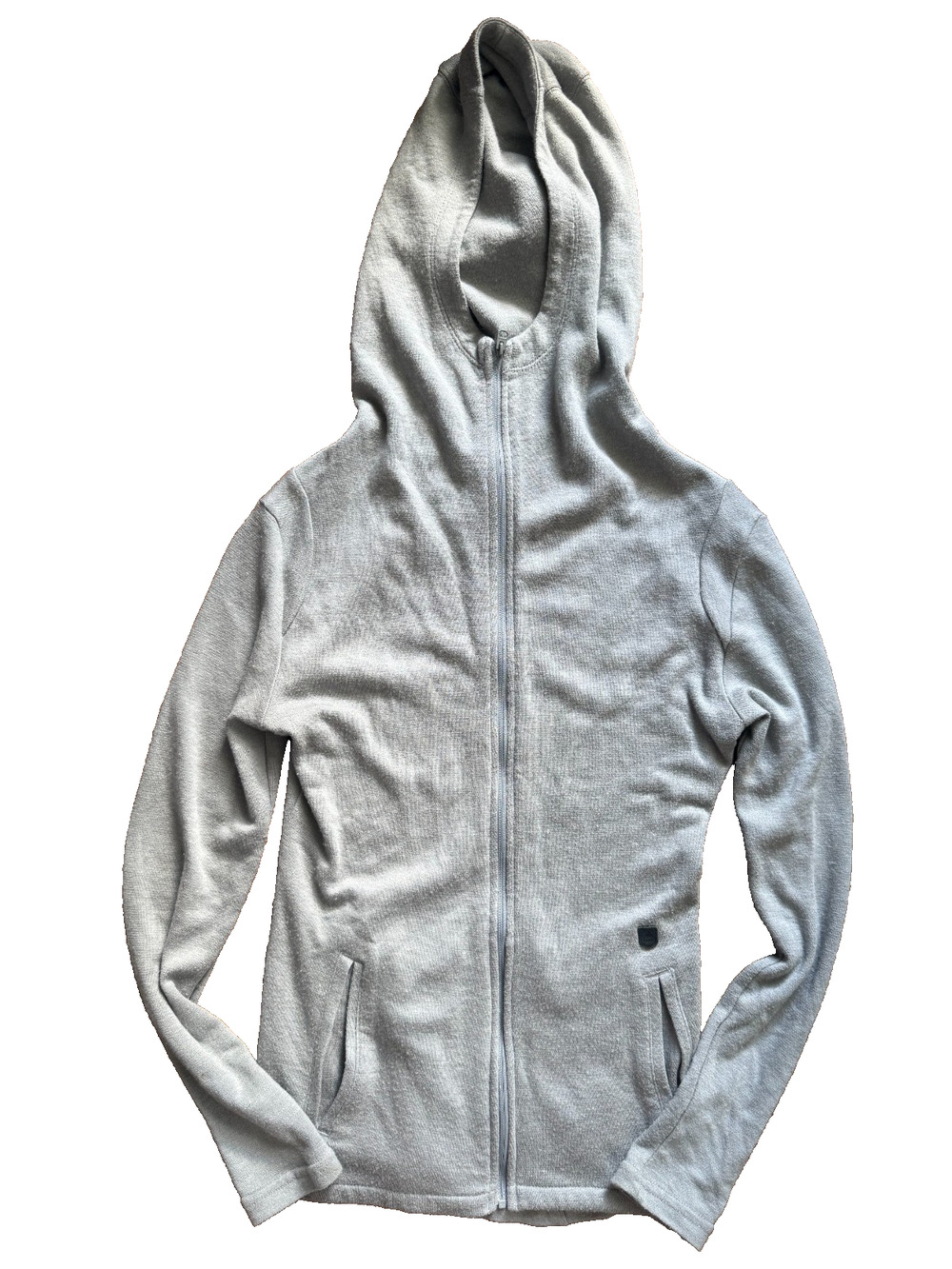 Burton Dryride Gray Wool Blend Outdoor Zip Hooded Grunge Jacket Small